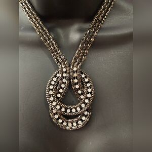 Elegant Black and Silver Necklace